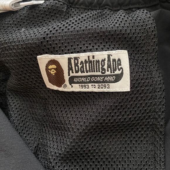 A Bathing Ape World Gone Mad Black Nylon Pants - Slim Straight Sz M - Picture 6 of 8